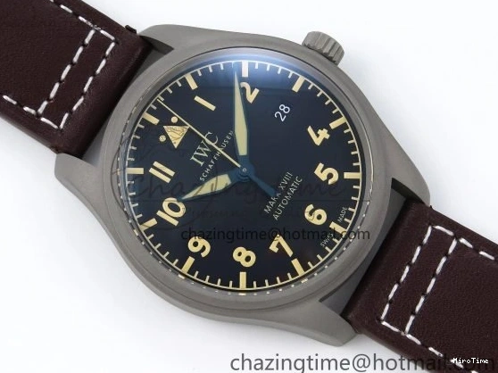 MIROTIME 0515 Pilot Mark XVIII Titanium BLSF 1:1 Best Edition Black Dial on Brown Leather Strap MIYOTA Popular 7020